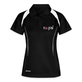 Nepal - Women's Polo breathable - black/white - Front