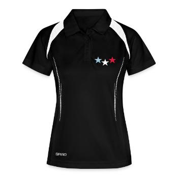 france - Women's Polo breathable - black/white - Front