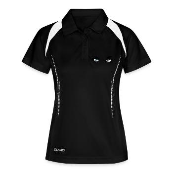 Auge - Frauen Polo atmungsaktiv - Schwarz/Weiß - Vorne