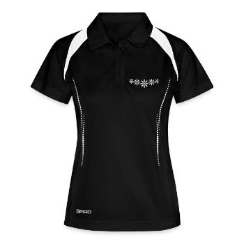 Viele Bunte Blumen Schön Dekorativ Muster Design - Frauen Polo atmungsaktiv - Schwarz/Weiß - Vorne