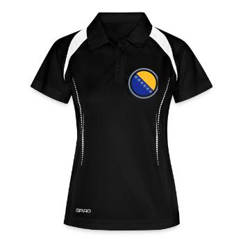 Bosnien Emblem - Frauen Polo atmungsaktiv - Schwarz/Weiß - Vorne