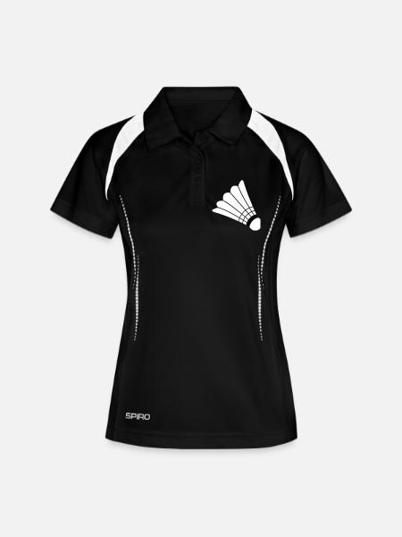 Badminton - Women's Polo breathable - black/white