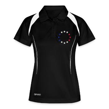 europe stars 3 colors france nation blue white red - Women's Polo breathable - black/white - Front
