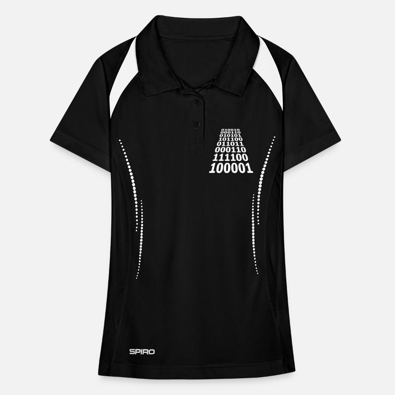 Langage de programme de code binaire Polo respirant Femme
