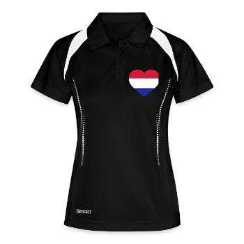 Netherlands Heart - Women's Polo breathable - black/white - Front