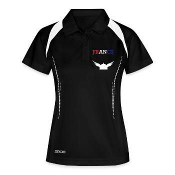 France casque gaulois - Polo respirant Femme - noir/blanc - Devant