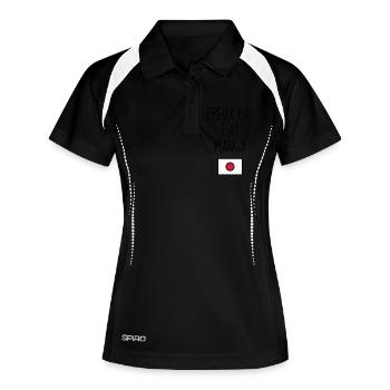 Manga / Geek / Anime / Cosplay - Frauen Polo atmungsaktiv - Schwarz/Weiß - Vorne