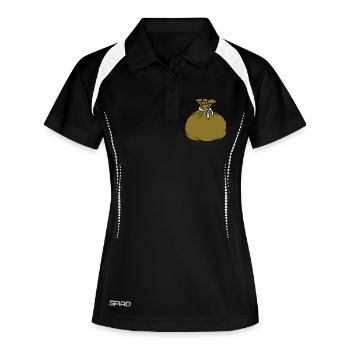 sack bag fabric gift packed filled full - Women's Polo breathable - black/white - Front