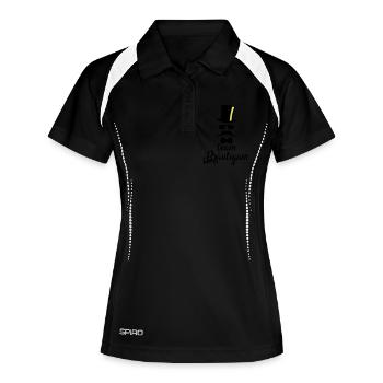 JGA Team Bräutigam Junggesellenabschied - Frauen Polo atmungsaktiv - Schwarz/Weiß - Vorne