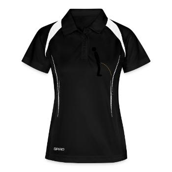 logo toilette pee piss debout - Polo respirant Femme - noir/blanc - Devant