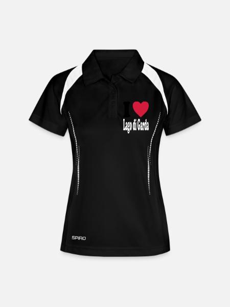 J'adore Lago di Garda (toutes les couleurs!) - Polo respirant Femme - noir/blanc