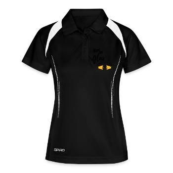 Hart am Glas - Frauen Polo atmungsaktiv - Schwarz/Weiß - Vorne
