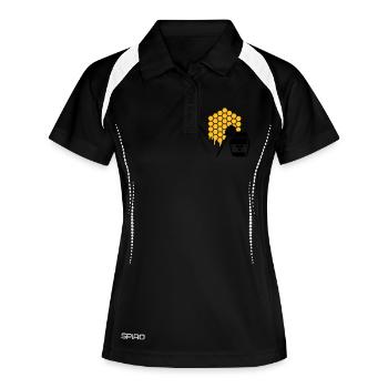 Honig - Frauen Polo atmungsaktiv - Schwarz/Weiß - Vorne