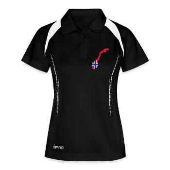 Norwegen - Frauen Polo atmungsaktiv - Schwarz/Weiß - Vorne