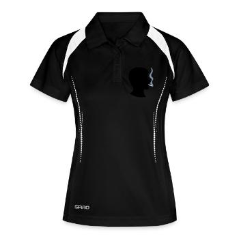 smoker smoking cigarette weed drugs weed hemp - Women's Polo breathable - black/white - Front
