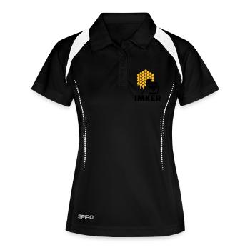 Imker - Frauen Polo atmungsaktiv - Schwarz/Weiß - Vorne