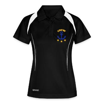 Crew - Women's Polo breathable - black/white - Front