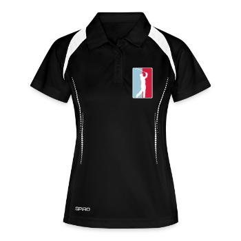 Golf Silhouette Logo - Frauen Polo atmungsaktiv - Schwarz/Weiß - Vorne