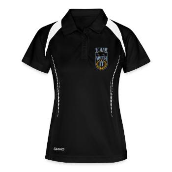 Traitez-le Laurel Wreath - Polo respirant Femme - noir/blanc - Devant