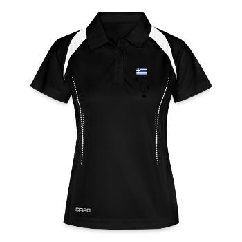 moutons champion grec - Polo respirant Femme - noir/blanc - Devant