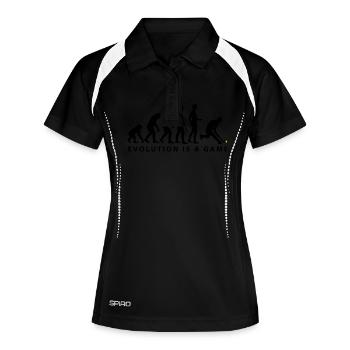 evolution_herren_hockey_b_2c - Polo respirant Femme - noir/blanc - Devant