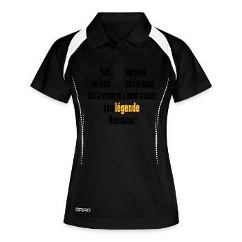 naissance d'une légende - Polo respirant Femme - noir/blanc - Devant