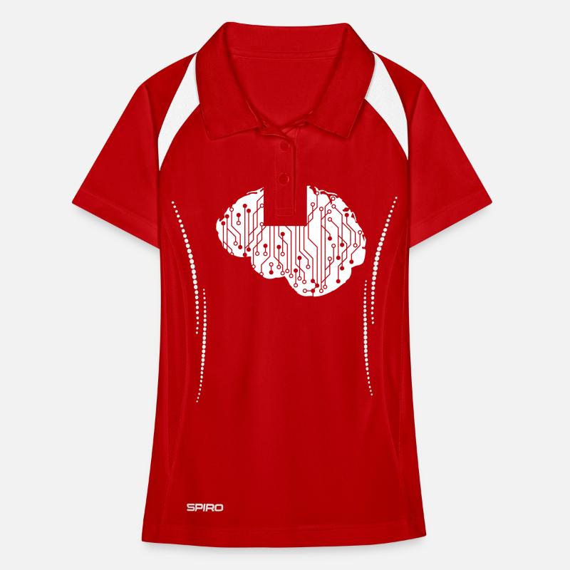 Electrical Brain CPU Data Circuit Computer Women's Polo breathable
