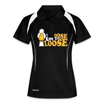 oie en liberté - Polo respirant Femme - noir/blanc - Devant