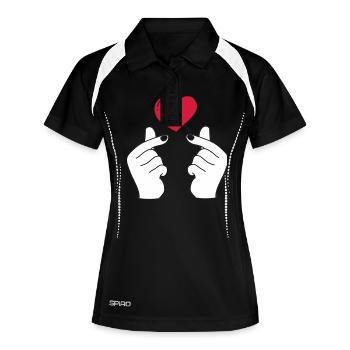 Cœurs de doigts 5 - Polo respirant Femme - noir/blanc - Devant