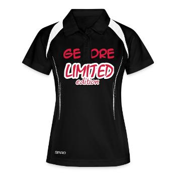 GENDRE LIMITED EDITION - Frauen Polo atmungsaktiv - Schwarz/Weiß - Vorne