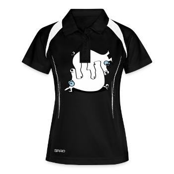 Schweinerei - Frauen Polo atmungsaktiv - Schwarz/Weiß - Vorne