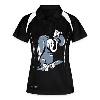 geier witzig - Frauen Polo atmungsaktiv - Schwarz/Weiß - Vorne