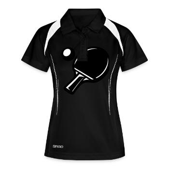 Icône du tennis de table - Polo respirant Femme - noir/blanc - Devant