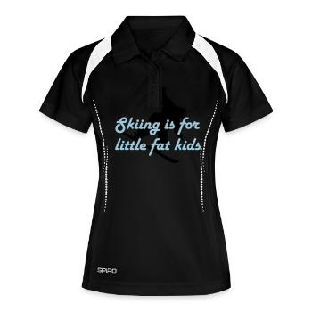 Skiing is for little fat kids - Frauen Polo atmungsaktiv - Schwarz/Weiß - Vorne