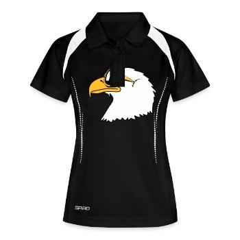 Drôle oiseau cool lunettes de soleil d'aigle - Polo respirant Femme - noir/blanc - Devant