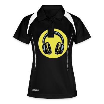 Musique d’icône de casque - Polo respirant Femme - noir/blanc - Devant