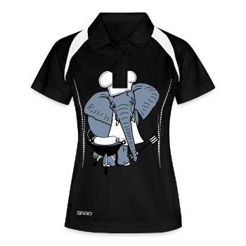 tablier de cuisinier, chef, cuisine maître grill c - Polo respirant Femme - noir/blanc - Devant