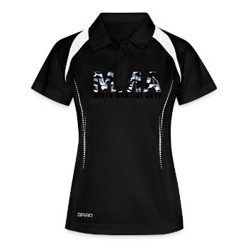 MMA Camouflage 3farbig - Frauen Polo atmungsaktiv - Schwarz/Weiß - Vorne