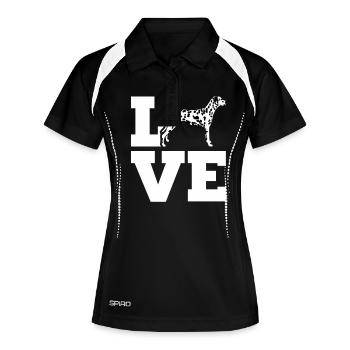 Dalmatiner - Frauen Polo atmungsaktiv - Schwarz/Weiß - Vorne