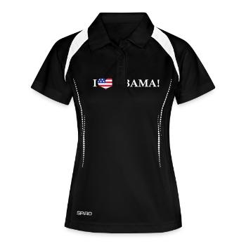 I Heart Obama - Frauen Polo atmungsaktiv - Schwarz/Weiß - Vorne