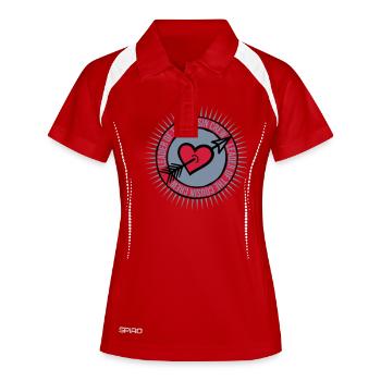 Leader Cousin Crew Team - Polo respirant Femme - rouge/blanc - Devant