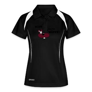 Nüffe was für Nüffe? - Frauen Polo atmungsaktiv - Schwarz/Weiß - Vorne