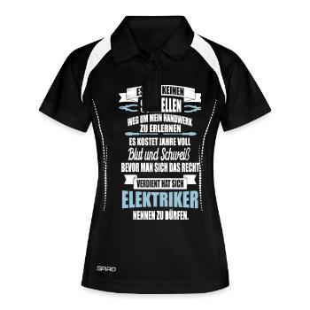 Elektriker Shirt - Nur für die besten - Frauen Polo atmungsaktiv - Schwarz/Weiß - Vorne