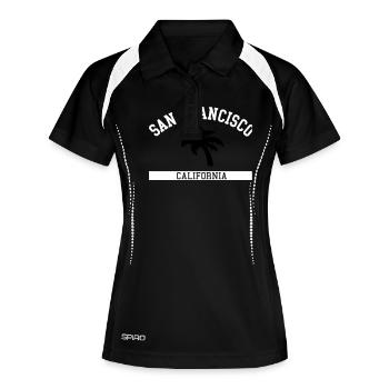 San Francisco - Frauen Polo atmungsaktiv - Schwarz/Weiß - Vorne