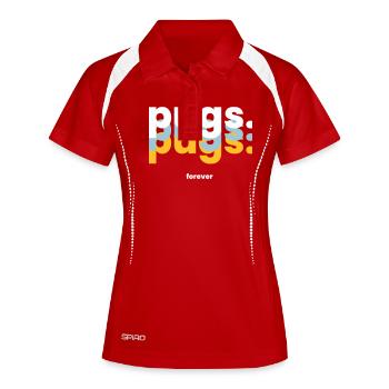 Forever Pugs - Le compagnon mignon - Polo respirant Femme - rouge/blanc - Devant