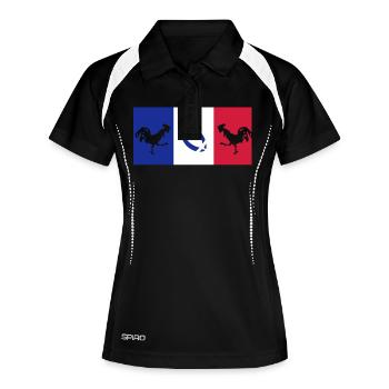 supporters rugby france coqs gaulois - Polo respirant Femme - noir/blanc - Devant