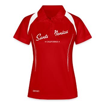 santa monica - Polo respirant Femme - rouge/blanc - Devant