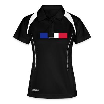 France - Women's Polo breathable - black/white - Front