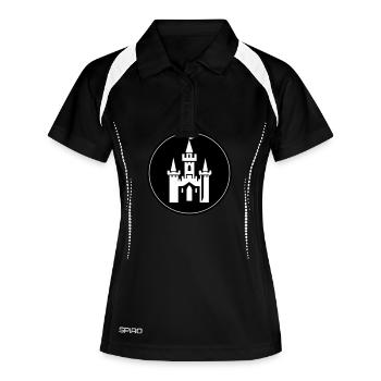 Château de conte de fées Symbole Château - Polo respirant Femme - noir/blanc - Devant