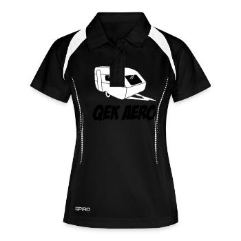 QEK Aero - Frauen Polo atmungsaktiv - Schwarz/Weiß - Vorne